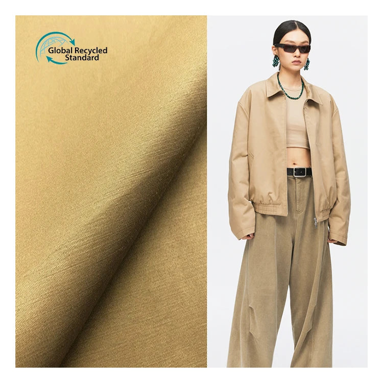 Eco-friendly Fashion Jacket Fabric Waterproof 65 Polyester 35 Cotton Fabric TC Recycled Polyester Cotton Fabric