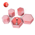 ChenLu Korean Style Velvet Jewelry Box Zipper Closure | Premium Hexagonal Packaging for Earrings Rings Pendants Luxe Gift Case