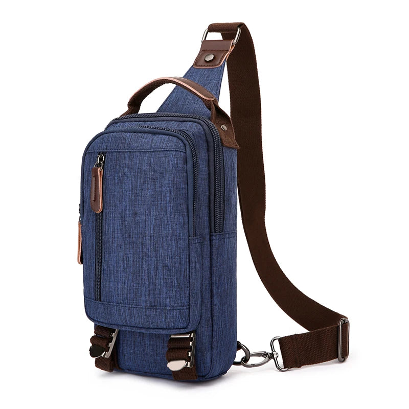 Wholesale OEM ODM Sling Bag Water-resistant Canvas Sling Bag Multi-pocket Chest Bag for Daily & Outdoor
