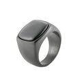 Natural Stone Ring Black Plated Stainless Steel Men's Ring Black Onyx Red Tiger Eye Ring for Man