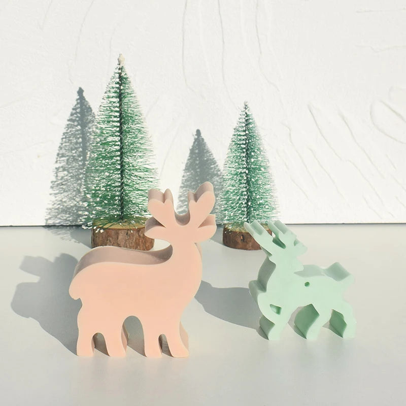 Home Christmas Decoration DIY Christmas Tree Silicone Candle Mold 3D Snowman Santa Claus Silicone Soap Candle Mold