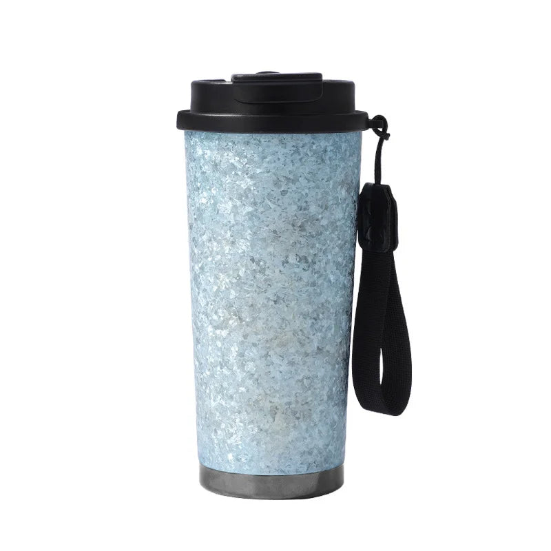 2024 the New Customized With Lanyards Portable Straight Drinking Mouth Inside and Outside Pure Titanium Thermos Cup