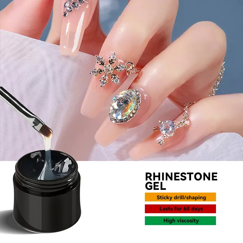 JTING Professional Nail Rhinestone Gel Polish Glue Adhesive Gel OEM Custom logo 15ml Nail Gel Glue Bottles Private Label