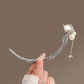 Meniscus Design Hair Stick Tulip Tassel Hairpin Moon Shape Fox Chopsticks Girls Hair Bun Forks Vintage Hanfu Hair Jewelry