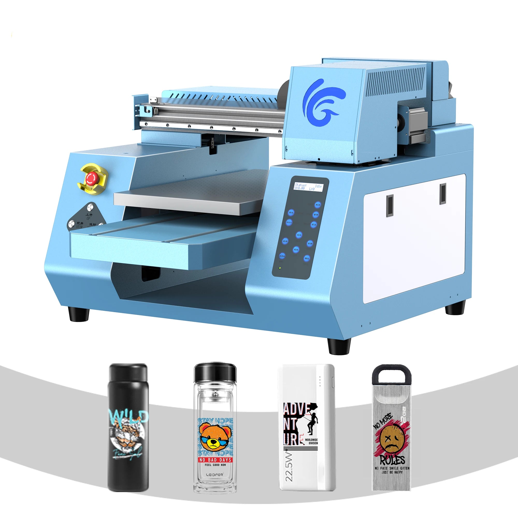Colorsun Embossed and Relief Effect 3060 Pro Digital Flatbed Led Uv Printer with Rotary Printing Cylinder