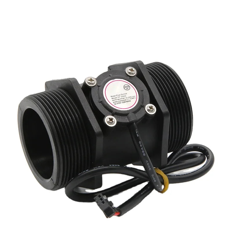 2 Inch NPN Flowmeter Hall Sensor Nylon Plastic Flow Switch DN50 1.75MPa DC3.5~24V Turbine Water Flow Switch Solenoid Power