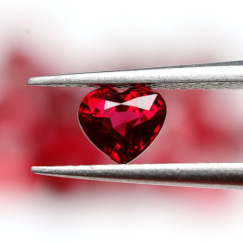 D&T Heart Shape Ruby 3*3 mm & 4*4 mm Red Natural Gemstone Heart Cut for Jewelry Making Price Per Carat Wholesale