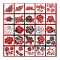 6inch Design Rose Flower Stencils for Painting on Wood Canvas Wall Furniture Drawing Floral Stencils Decorations