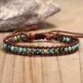 4mm Faced African Turquoise Bracelet for Women's Fashion Jewelry Bohemian Dainty Gemstone Bracelet for Women Girls Wholesale