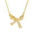 2025 New Year New Design Bowknot Diamond 18K Gold Stainless Steel Women Necklace