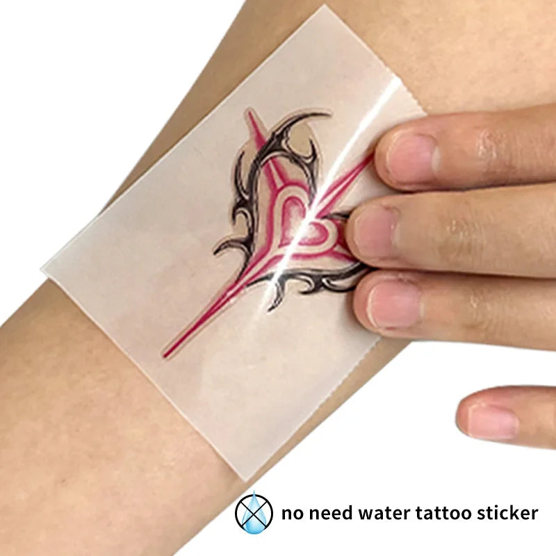 Customizable Dry Tattoo Stickers 90*60mm Press Transfer PVC Material No Water Needed Temporary New Tech Designs White Color