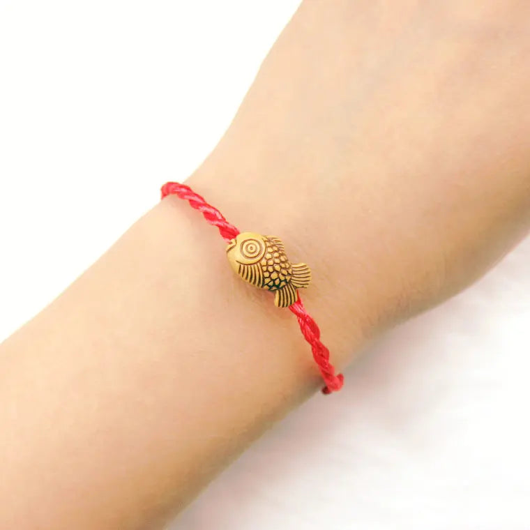AA01566 Custom Design Diy Couple Red Thread String Bracelet Lucky Red Handmade Rope Bracelet