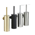 304 Stainless Steel Black Toilet Brush Holder Wall Mount Round Long Holder for Hotel