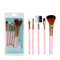 S.belle Custom Logo Makeup Brush Set Travel-friendly 5-Piece Synthetic Brushes Cute Blue Pink Handles Personalized Wholesale