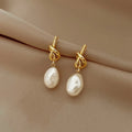 GT 18K Gold Plated Twisted Earrings Temperament Rope Knot Drop Earrings for Women