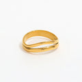 High End 18K PVD Gold Plated Double Layer Curve Rings Stainless Steel Women Rings Tarnish Free Fashion Jewelry