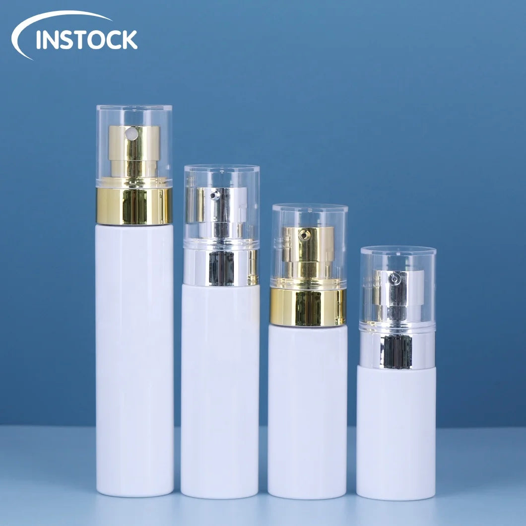 Luxury Cosmetics Packaging 40/50/60/80ml PET Plastic Bottle Sets Empty Plastic Cream Jar and Pump Spray Bottle Skin Care SSet Fa