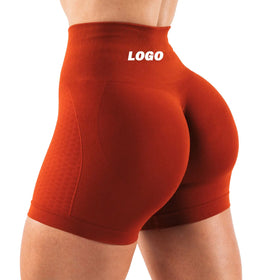 New Arrivals Solid Seamless Womens Quick Dry Gym Pants Custom Logo Scrunch Butt Workout Running Push up Biker Shorts for Women