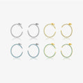 FUAMAY Fashion 925 Sterling Silver Earrings Zircon Turquoise Big 20mm Circle Stud Earrings