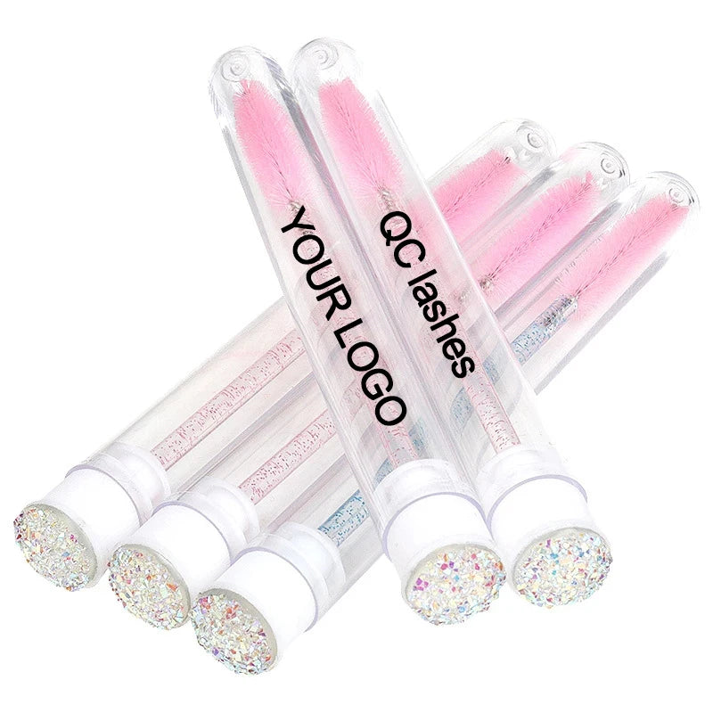 Disposable Nylon Glitter Mascara Brush Tube Eyelash Wands Brushes