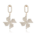 Gold Little Windmill Earrings With Claw Setting Cute Fashion Design for Girl and Ladies for Engagement and Anniversary