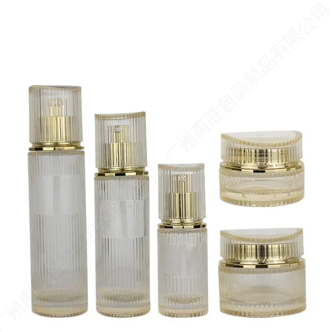High-End 30g 50g 40ml 100ml 120ml Clear Glass Cosmetic Bottle and Jar Roll-On Sealing Type for Toxin-Free Toner Package