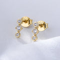 Peishang Wholesale Elegant Women Three Round Classic Jewelry 14k 18K Gold Plated CZ Stone Channel Setting Drop Earrings
