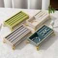 Custom Creative Acrylic & Velvet Jewelry Display Ring Bangle Tray with Drawer Storage-Wedding Jewelry Organizer (21x11x4cm)