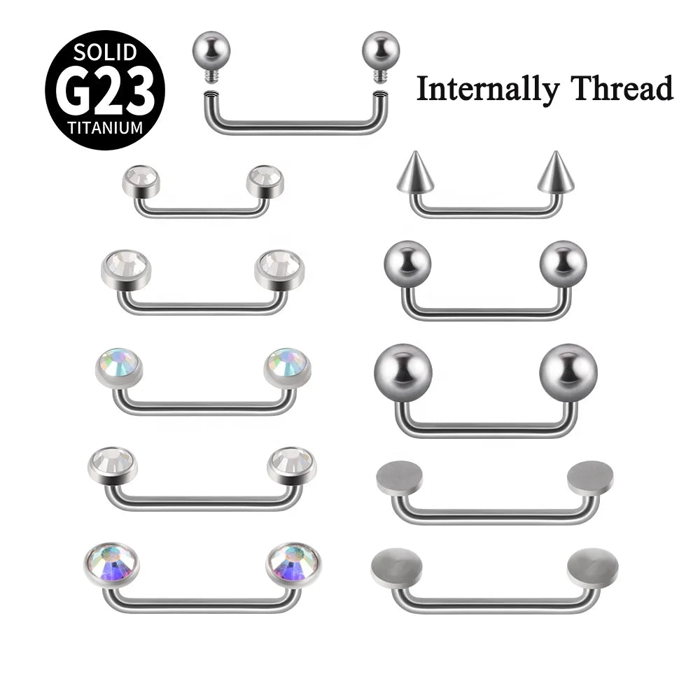 G23 Titanium Internally Thread Crystal Gem Surface Barbell Piercing CZ Micro Dermal Anchor Belly Body Jewelry 14G Women's