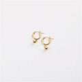 New Trendy Earring 18K Gold Plated Little Ball Pendant Hoop Earrings for Women Stainless Steel Earrings Wholesale