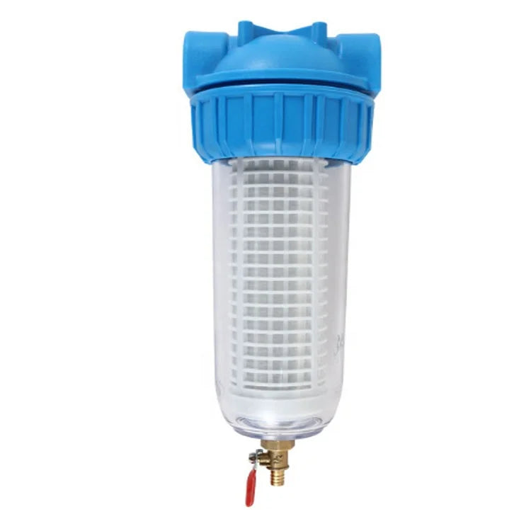 10 Inch Transparent Backwash Water Bottle Fileter Purifier High Pressure Washer Filter With Sewage Outlet