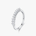 Ailmay New Arrival 925 Sterling Silver Fashion Shiny Horse Eye Clear CZ Finger Rings for Women Wedding Engagement Bands Jewelry