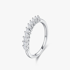 Ailmay New Arrival 925 Sterling Silver Fashion Shiny Horse Eye Clear CZ Finger Rings for Women Wedding Engagement Bands Jewelry
