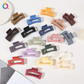 QIYUE Simple Rectangle Hair Claw Clip Solid Color Fashion Hair Accessory for Girls Party Sweet Styles Made Durable PC Plastic