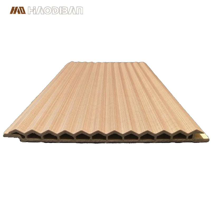 Haofamily Wholesale WPC Flauta Panel De Pared Pared De Rejilla 160 Triangle Grille Flute Wall Panel