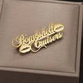 NEWNORTH Name Brooch Stainless Steel Wholesale Jewelry Gold Waterproof Personalized Customized Letter Name Lip Brooch for Women