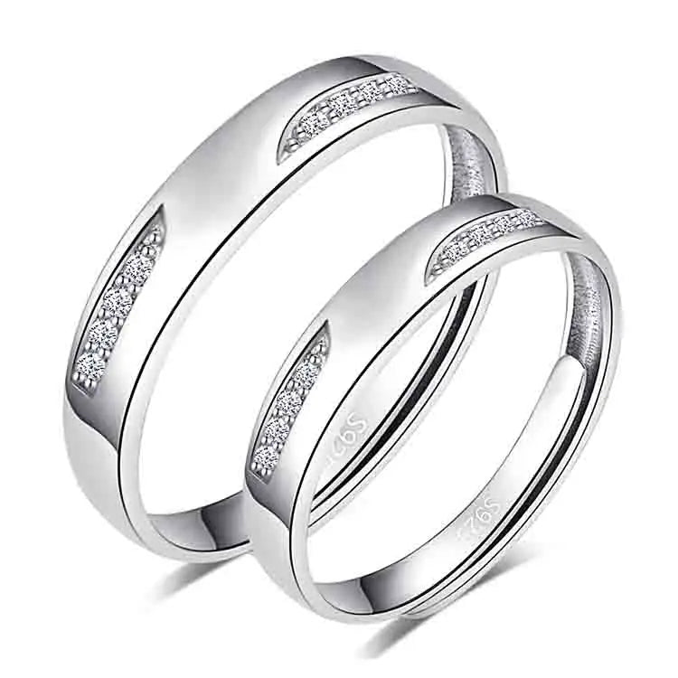 925 Silver Wedding Rings Pair Couple Ring for Women Men