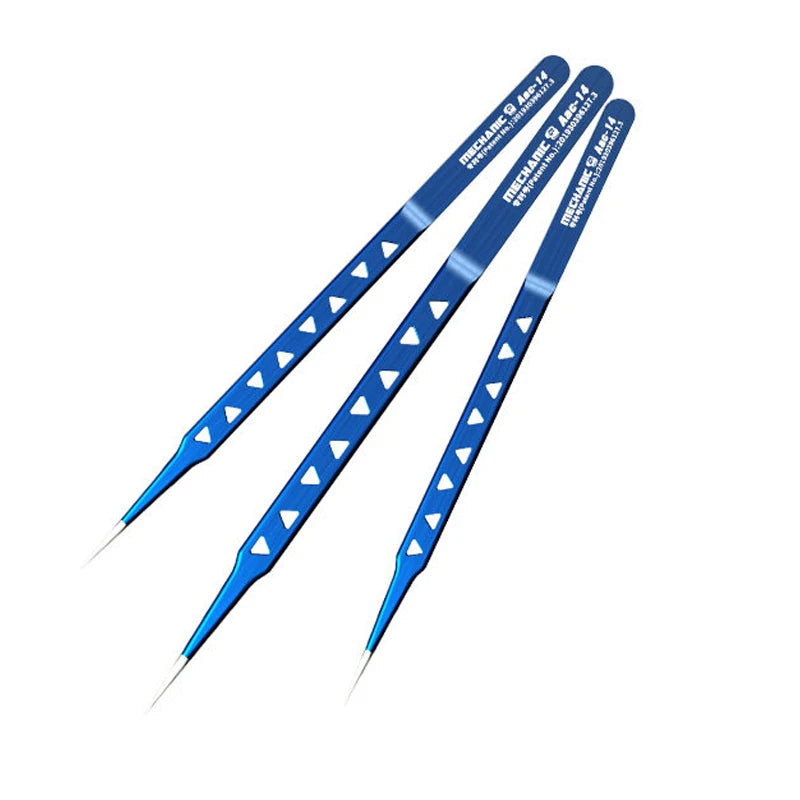 MECHANIC AAC-14 High Hardness 8 Hollows Stainless Steel Precise Tweezers Phone PCB IC Chip Repair Non-magnetic Heat-dissipating