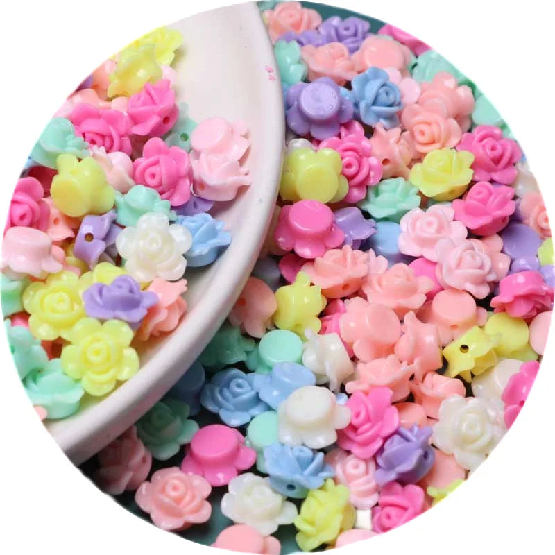 Bracelet Accessories Acrylic Flower Beads Earrings Necklace Hair Accessories Beads for DIY Jewelry Making Findings