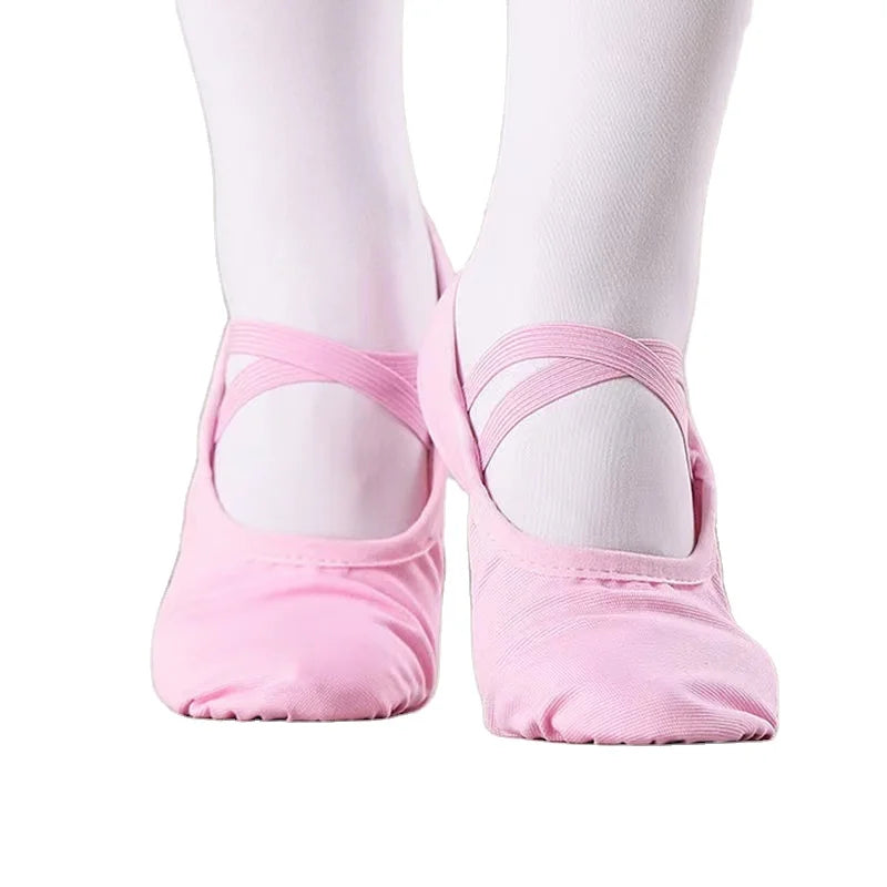 Pink Ballet Dance Shoes Women Performa Stretch Canvas Split Sole Ballerina Slipper for Girls