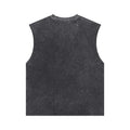 Rightdo Unisex Vintage Tanktop 100% Combed Cotton 275GSM Quality Acid Washed Dip Dye Print Loose Fit Plain Tanks for Men Women