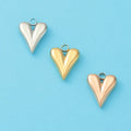 Wholesales Heart Charms DIY Stainless Steel 18K Gold Plated Fashion Bangle Charms Pendant