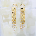 Best Selling Products 2024 Modern Fashion Design 14k Gold Plated Unique Wheat Zircon Earrings