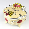 Wholesale Embossed Zinc Alloy Metal 18 Note Music Box Sankyo Movement Boutique Gifts for Christmas Valentine's Day