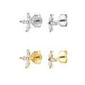 FUAMAY Rhodium Jewelry 925 Sterling Silver Earrings Marquise Flower Earrings Studs Design for Girl Gold Plated Silver Jewellery