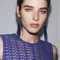 European Fashion Style Beaded Tassel Earrings Trendy Long Drop Exaggerated Antique Accessories for Women