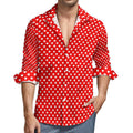 RNSHANGER Spring Polka Dot Men Shirt Casual Size S-4XL Long Sleeve Hawaiian Beach Men Shirts Streetwear Hip Hop Shirts