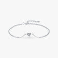 New Design Fashion Crystal Wedding Lady Fashion Romantic Jewelry 925 Sterling Silver Heart CZ Bracelet