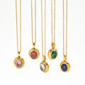 Joolim Colorful CZ Waterproof & Tarnish Free  Stainless Steel Necklace Jewelry Wholesale