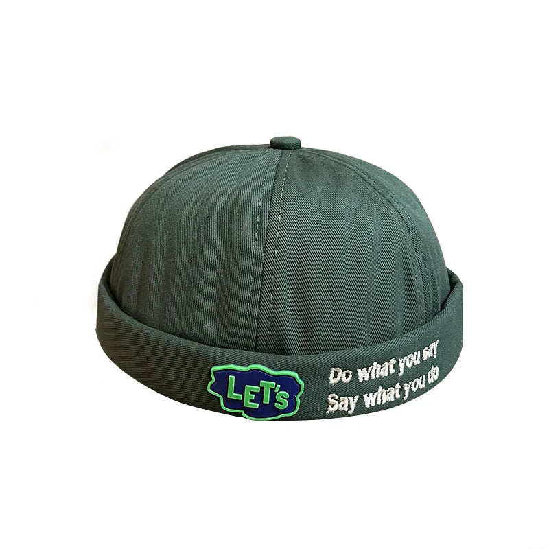 2023 Hip Hop Mens Retro Docker Cap Hat Drawstring Denm Skullcap Beanie Rolled Cuff Brimless Cap